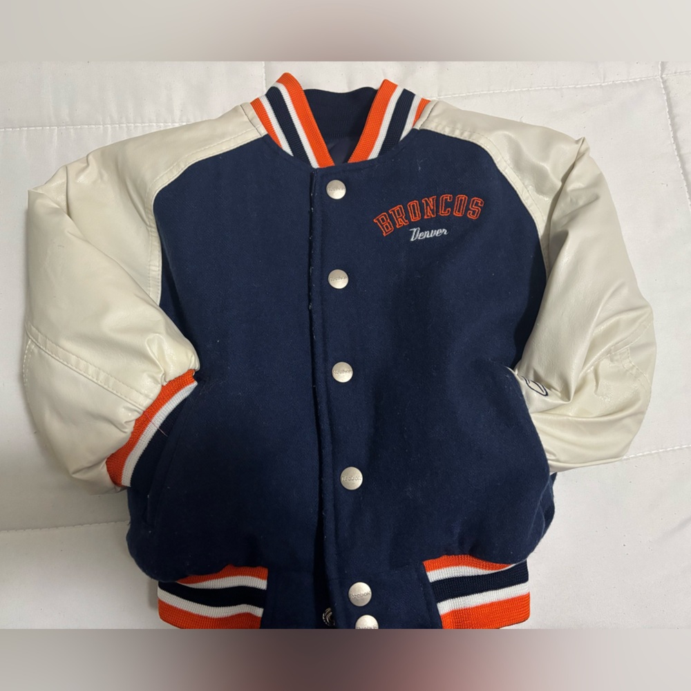 Denver Broncos NFL- Reebok Navy and Cream Kids jacket